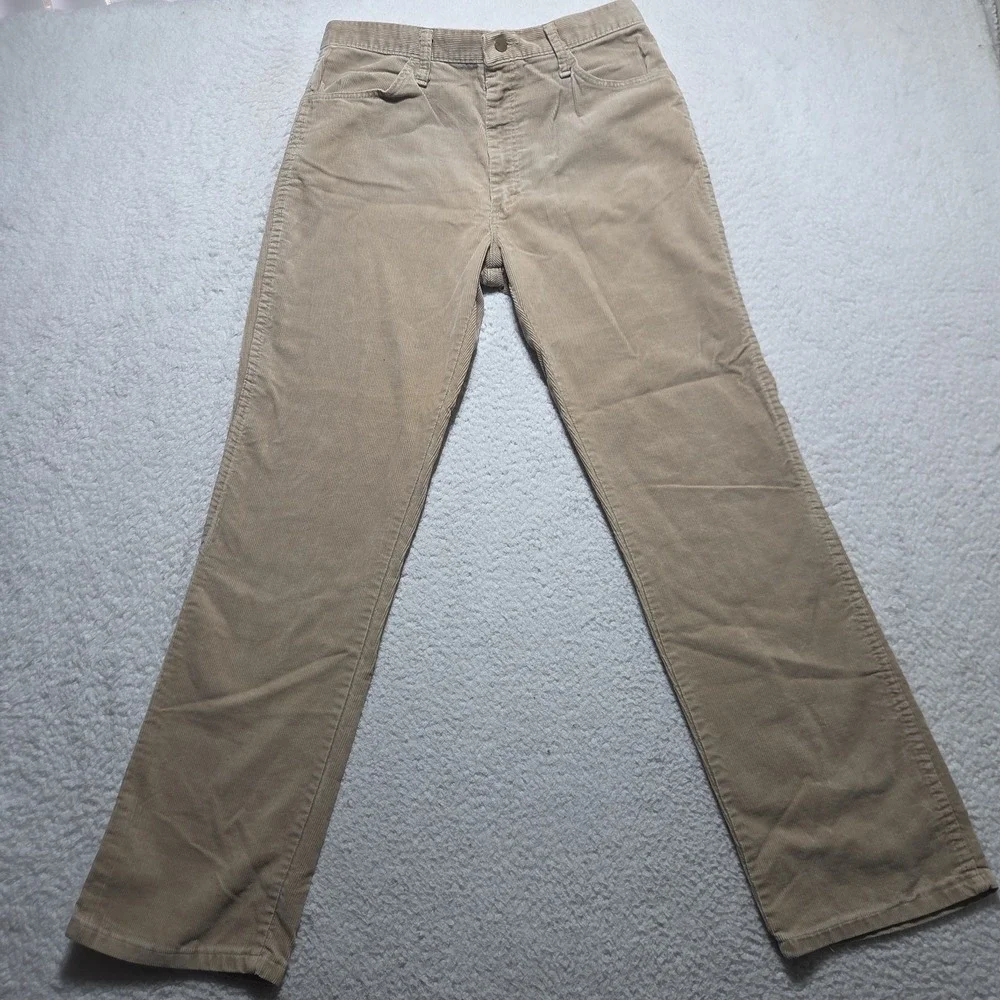 Vintage 80s Rustler Corduroy Pants Mens 32x30 Tan Beige Wide Wale USA Made‎